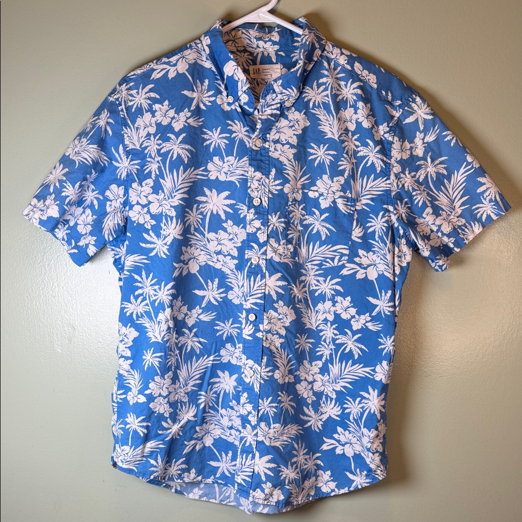 Gap Blue And White Floral Men's Shirt